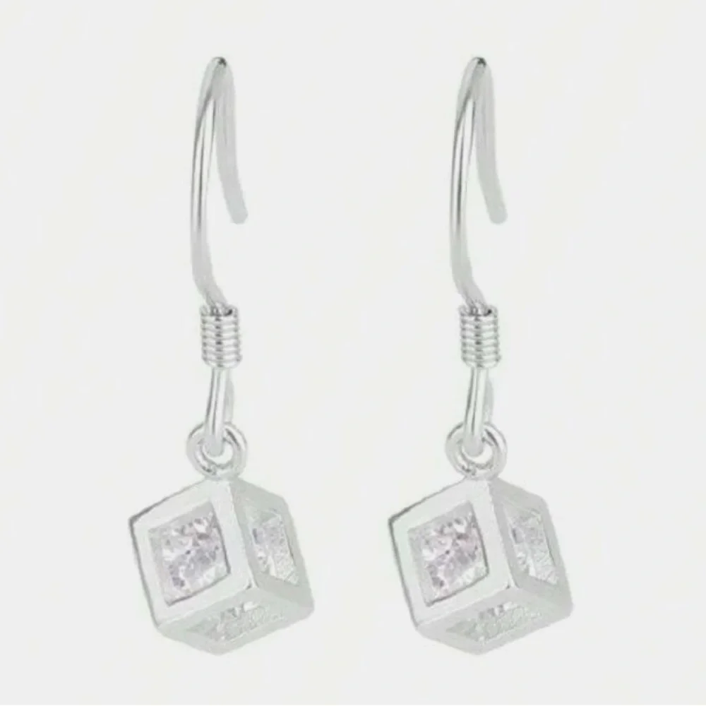 Crystal in a Cube~ Clear Swarovski Loose Caged Captured Open Block Silver Dangle - Picture 6 of 6